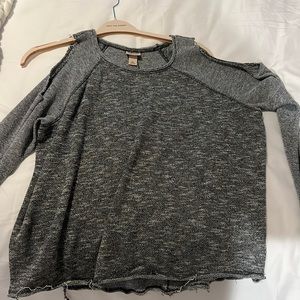 Grey cutout sweater